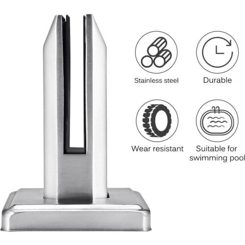 304 Stainless Steel Clamp,Glass Panel Pool Fence Staircase Bracket Spigot Balustrade Floor Deck Mount Support Clamp Round/Square