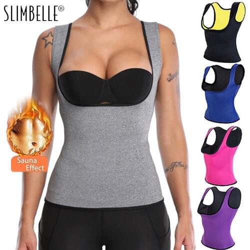 Women Body Shaper Sweat Waist Trainer Workout Tank Top Slimming Vest Tummy Fat Burner Neoprene Shapewear for Weight Loss