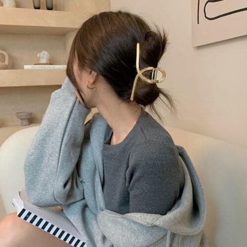 2pcs/set Women Big Hair Claws Clips Fashion Jewelry Simulation Pearl Metal Hairpins Korean Cross Barrettes Girl Hair Accessories