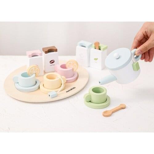 1 Set Creative Macaron Afternoon Tea Set Lemon Simulation Play House Kitchen Wooden Childrens Educational Toys