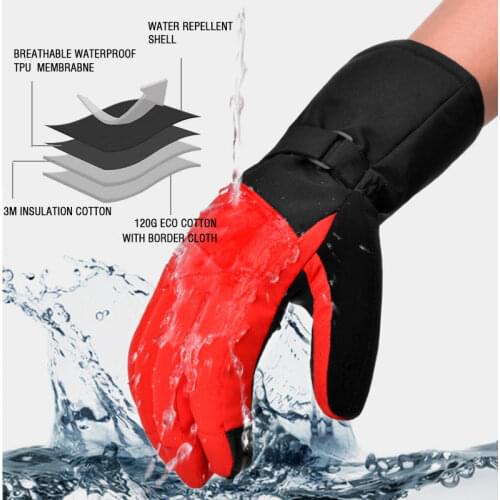 4-Layer Waterproof Breathable Touch Screen Ski & Snow Gloves -40℉ Insulated Warm Winter Gloves for Snowboarding Motorcycle