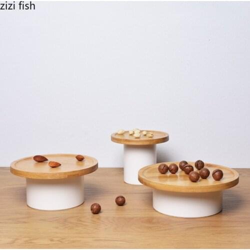 Wood Cake Stand Fruit Bowl Trays Decorative Afternoon Tea Dessert Plate Saucer Snack Dish Coffee Table Desktop Nordic Home Decor