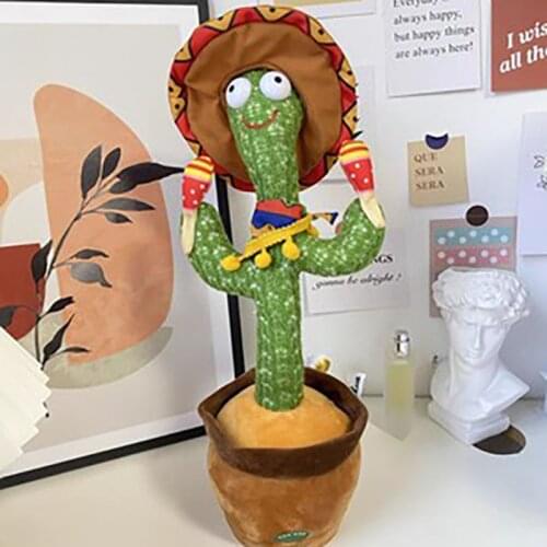 Childrens Toys Dancing Cactus Plush Toy Repeat Your Words Singing Dancing Wiggling 120 Songs Cactu Toy For Kids Home Decoration