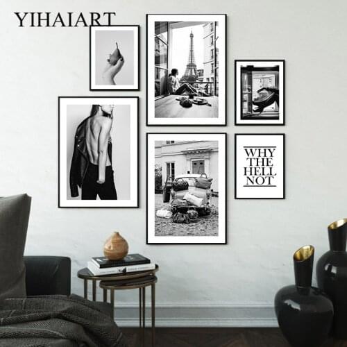 Sexy Girl Black White Canvas Painting Fashion Photography Poster Nordic Print Modern Wall Art Picture Living Room Decoration