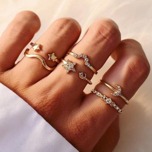 Ring set women matching rings for girls bagues anillos accessories jewelry sets couple gift bohemian slytherin egirl bague