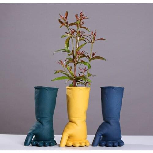 Creative Ceramic Hand Model Vase For Home Living Room Decoration Funny Flower Vases Decorative Table Ornament Housewarming Gifts