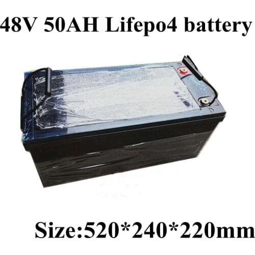 Lifepo4 48v 50AH Solar energy battery 52v 51.2v not lead acid lipo li-ion for battery pack inverter 2500w ebike motor home ie pv