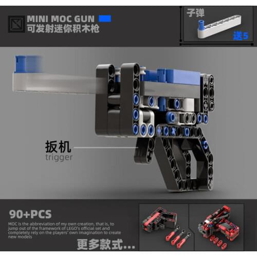Compatible with Bricks MOC Mini Pistol to Assemble Adult High Difficulty Technology Building Block Gun Toys Children Gifts