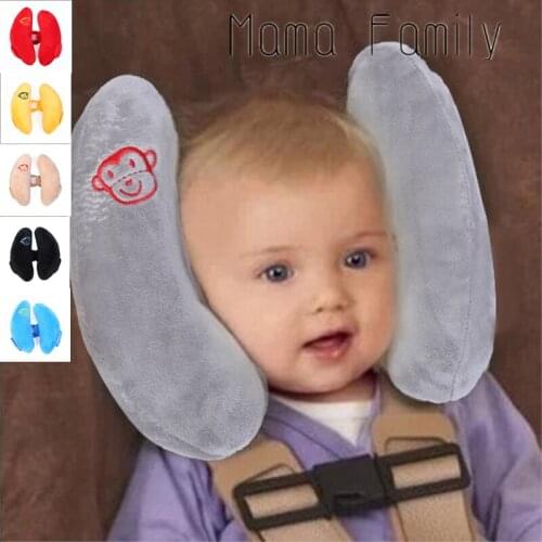Baby Kids Head Neck Support Soft Plush Baby Car Neck Pillow Trolleys Adjustable Child Neck Care Car Interior Accessories Cute