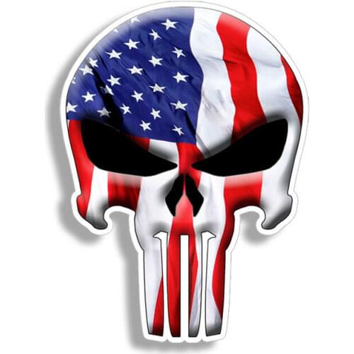 American Skull Sticker Decal Car Truck Motorcycle Bumper Window 4x4 Stickers for Laptops, Office Supplies, Motorcycles