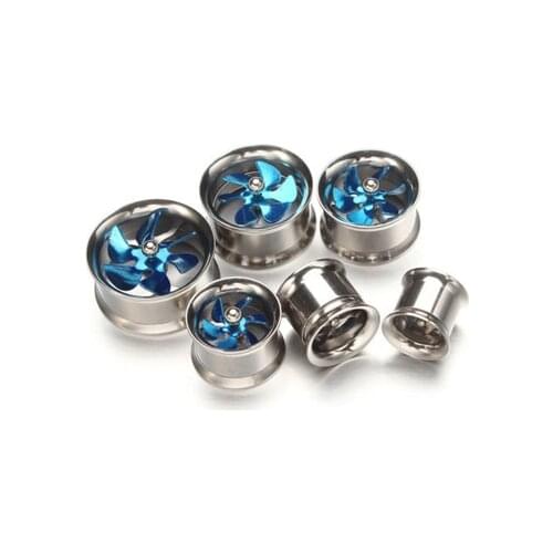 New Windmill Ear Expanders Body Piercing Jewelry Stainless Steel Mandala Flesh Tunnel Creative Ear Stretcher 10-20MM 60pcs/lot