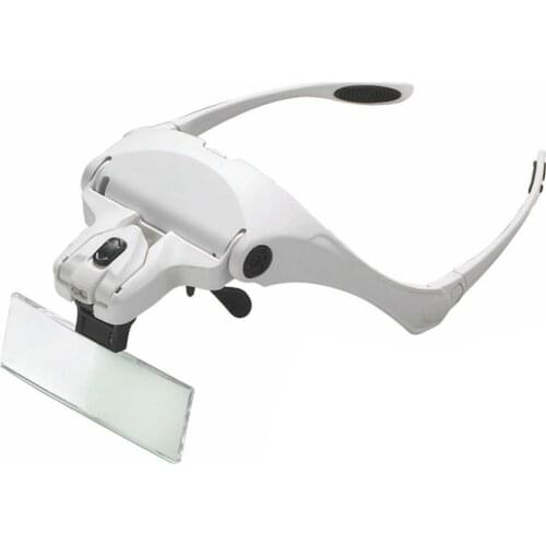 1.0X/1.5X/2.0X/2.5X/3.5X Lens Loupe Eyewear Magnifier With Led Lights 5 Lens Wearing Magnifying Glasses