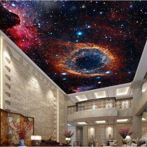 Custom ceiling wallpaper, 3D space star murals for the living room bedroom ceiling wall waterproof papel de parede
