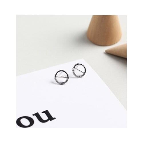 Simple Wild S925 Silver Color Earrings Geometric Round Earrings Hypoallergenic Ladies Popular Ear Jewelry Fashion Gifts For wife
