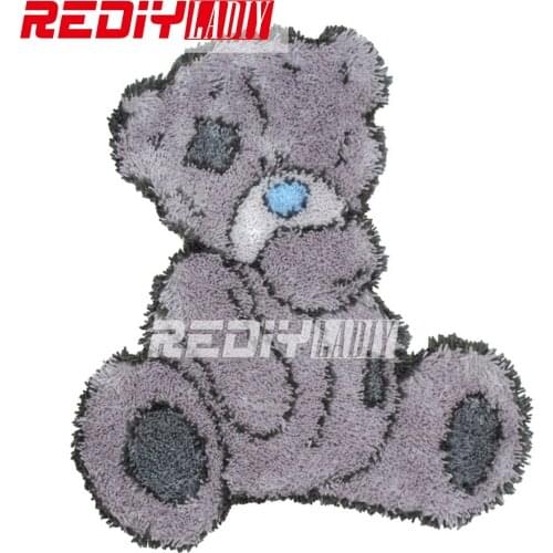 REDIY Latch Hook Rug Crocheting Wall Tapestry Sofa Cushion Set for Embroidery Yarn Carpet Rug Gray Bear Home Decor Floor Mat
