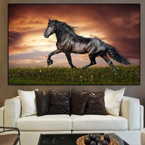 Wild Horse Running Canvas Painting Modern Animal Frameless Wall Art Prints Artwork Pictures Home Decoration Gifts