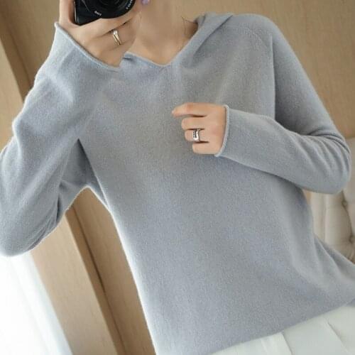 Woolen sweater Hooded Sweater autumn winter 2020 new woolen sweater womens loose and thin Hoodie Pullover Sweater