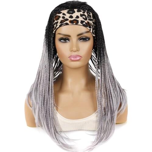 Synthetic Headband Wig Long Braided Box Braids Headband Wigs For Black Women Twist Braids Hair Wig With Headband