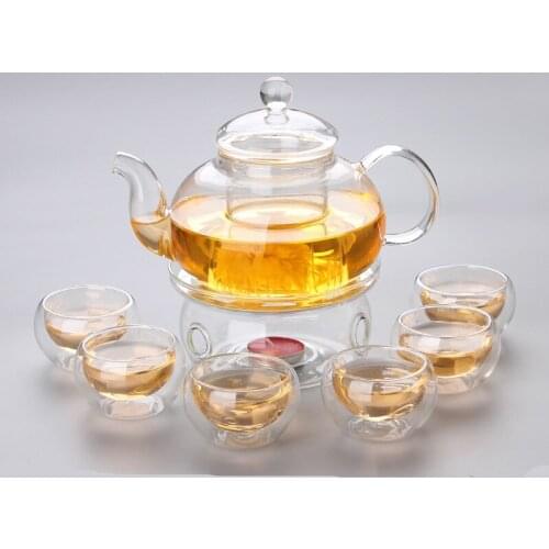 Free Shipping 8pcs/set 600ml Small Capacity Glass Teapot Cup Transparent High Borosilicate Heat-Resistant Tea Tool
