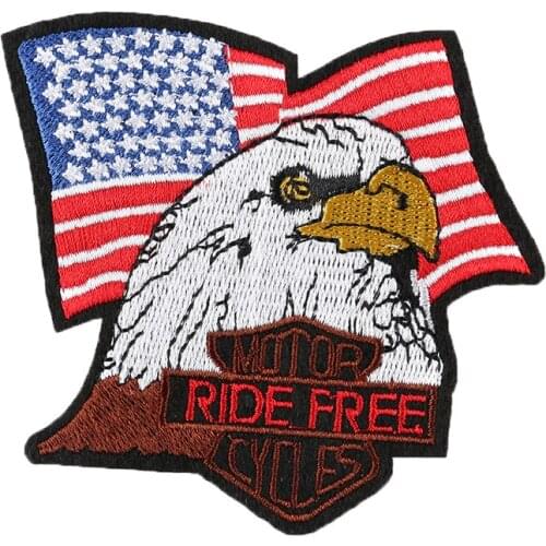 Tactical Combat United State America US Bald Eagle Flag Embroidered Iron on Patch for Jacket Cap Backpack Diy Accessory