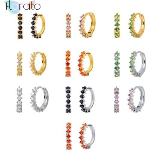 925 Sterling Silver Ear Buckle Colorful Zircon Hoop Earrings For Women Girl Twist Wave Earrings Elegant Prevent Allergy Jewelry