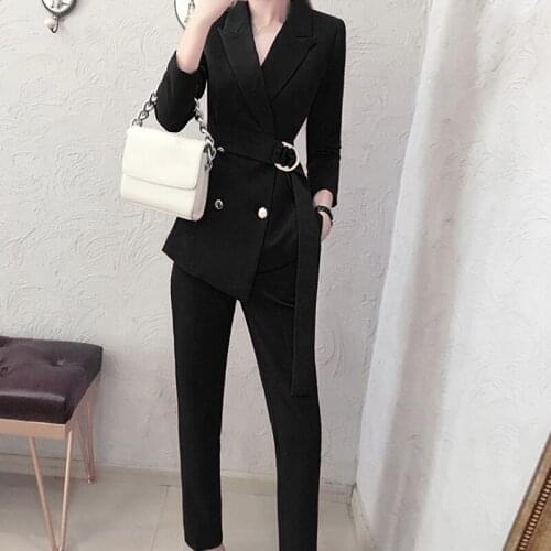 Womens suit autumn new style temperament commuter female West assembly nine pants two sets of office ladies business suit