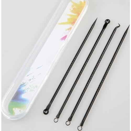 4pcs/Box Stainless Steel Blackhead Remover Neddles Acne Facial Cleanser Needle Pimple Spot Extractor Beauty Tools Skin Care