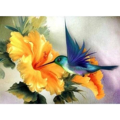 Full Square/square Drill 5D DIY Diamond Painting "Animal hummingbird" 3D Embroidery Cross Stitch Mosaic Decor Gift A00544