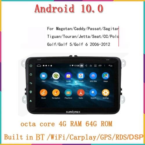 8'' android 10.0 Car Radio For Volkswagen golf 6 touran sharan Lavida polo passat B7 with Navi Car GPS Car DVD player