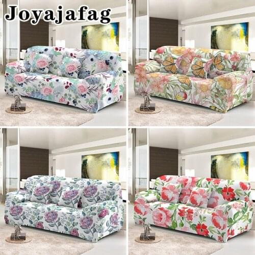 Beautiful Flowers Sofa Cover Elastic Non-Slip Universal Slipcover For All Seasons 1/2/3/4 Seater All-cover Couch Covers