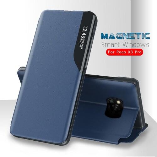 Poko x 3 pro case Smart Magnetic Leather Flip Case For xiaomi poco x3 pro x 3 nfc 3x x3pro pocox3 pro Book Stand Phone Cover