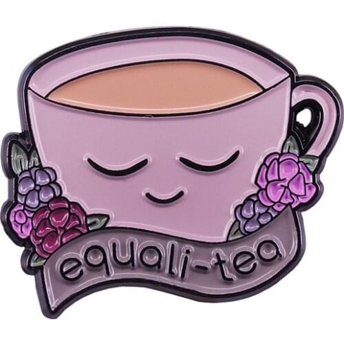 DZ25 Tea Lovers Hard Enamel Pins Badge Brooch Backpack Bag Collar Lapel Jewelry