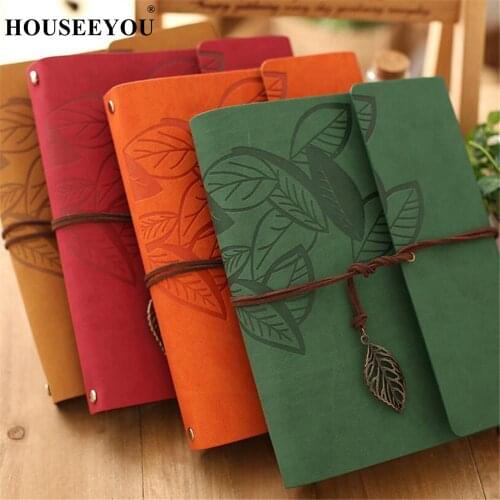 8 Inch 30 Sheets PU Leather Vintage Antique Kraft Paper Photo Albums for Baby Birthday Gifts Leaves Home Decor Young Commemorate