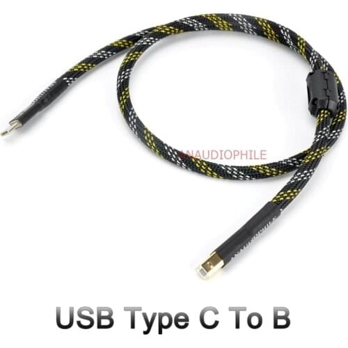 Hifi USB Cable USB Type C To B Audio Data Cable For USB DAC Mobile Cell Phone Tablet Handcrafted