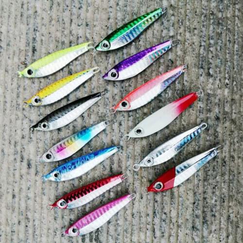 AS 1pcs Pesca Shore Spoon Cast Jigs 8g Leurre Metal Slow Falling Leurre Artificial Bait Sea Fishing Bass Lure Angler