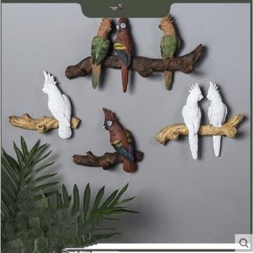 European retro creative parrot wall hanging crafts, home wall decorations, bird hooks