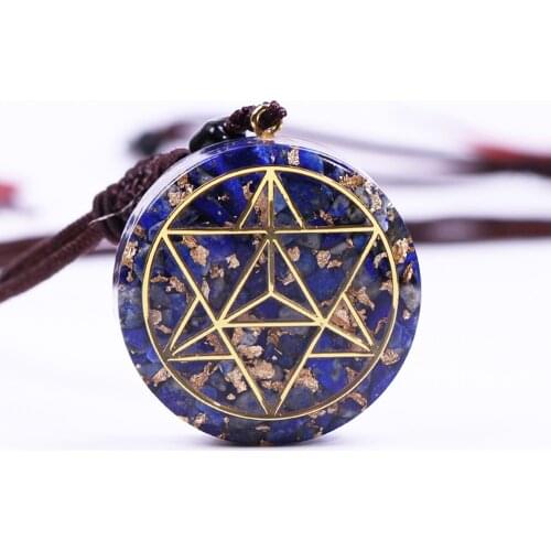 Crystal Orgone Pendant Natural Stone Crystal Lapis Lazuli Orgonite Emf Protection For Chakra Healing Energy Generator