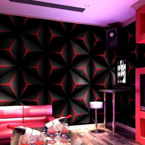 Ktv Wallpaper Hall Flash Wallcloth 3 d Stereo Plane Geometric Patterns Theme Box Background Pape