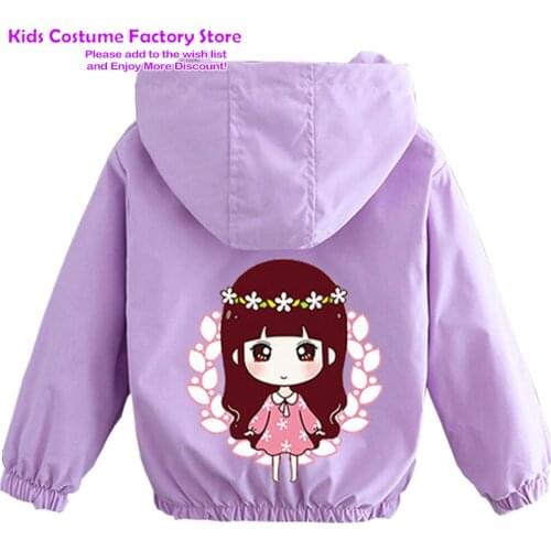 New Childrens Spring Autumn Cartoon Printing Jacket Kids Girls Go out Jacket Children Zipper Cardigan Jackets Clothes