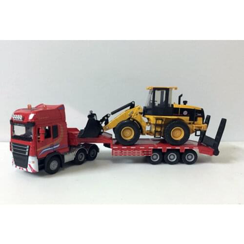 1:50 Scale Die-Cast Toy Model Engineering Vehicles Low Loader With Truck