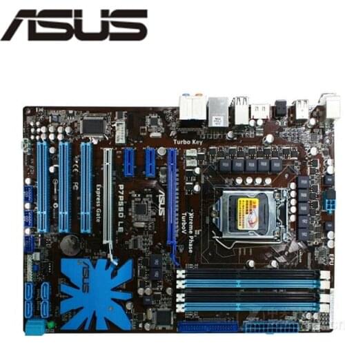 For ASUS P7P55D LE Motherboard LGA 1156 DDR3 16GB For Intel P55 P7P55 Desktop Mainboard SATA II PCI-E X16 Used AMI BIOS