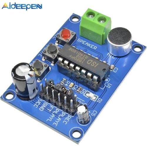 ISD1820 Sound/Voice Board Recording and Playback Module Blue PCB Version On-board Microphone Sound Recording Module