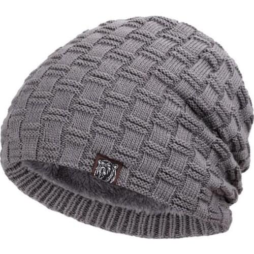 Women and Men Warm Beanies Hats Casual Adult Cover Head Outdoor Hats Solid Black Winter Warm Wool Knitted Cap Earmuffs Hat