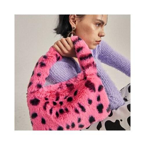 Soft Faux Fur Shoulder Bags For Women 2020 Winter New Lady Underarm Bag Handbags Shopping Tote Bags Female Cute Girl Plush Purse