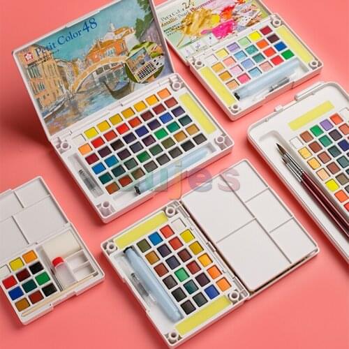 SAKURA Professional Artist Watercolor Solid Paint Pigment Set,18 24 30Color Art Gouache Paint Set for Painting Sketching Drawing