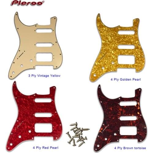 Pleroo Guitar Parts - For Left Handed 11 Screw Hole Standard St Stratocaster Deluxe Humbucker Hss Guitar pickguard Scratch Plate