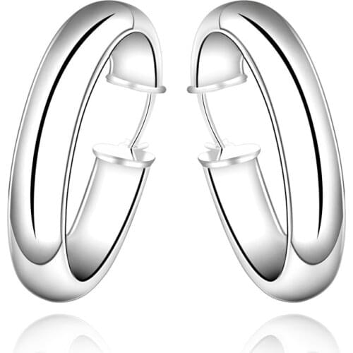 Charm fashion hook women lady wedding big circle silver color earrings high quality jewelery factory price Christmas , E595