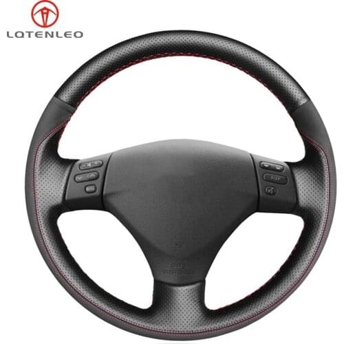 LQTENLEO Black Suede Leather Steering Wheel Cover For Lexus RX330 RX400h RX400 2003-2008 Toyota Corolla Verso Camry 2004-2006