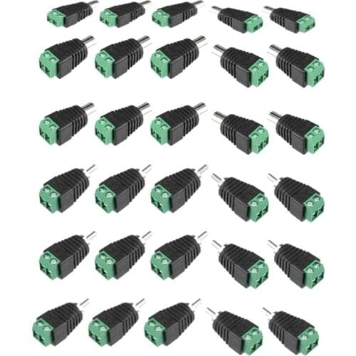Phono RCA Screws Male Female Plug to AV Screw Terminal Audio/Video Connector Adapter (15 Male +15 Female Connector)