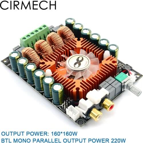 CIRMECH TDA7498E high power digital power amplifier board 2.0 HIFI stereo 160W*2 support BTL220W DC12V-36V